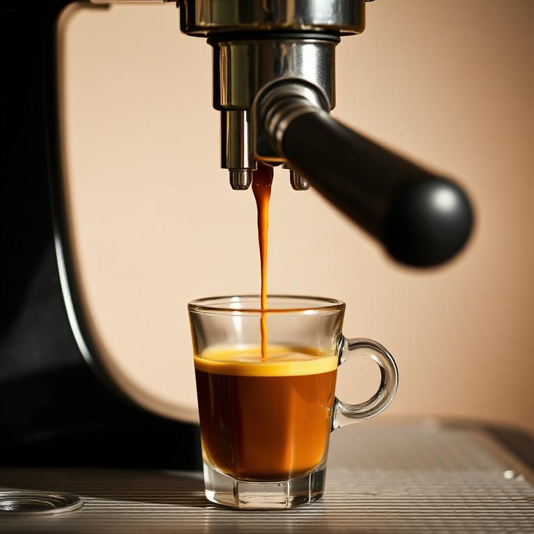 Espresso pulling into a small glass
